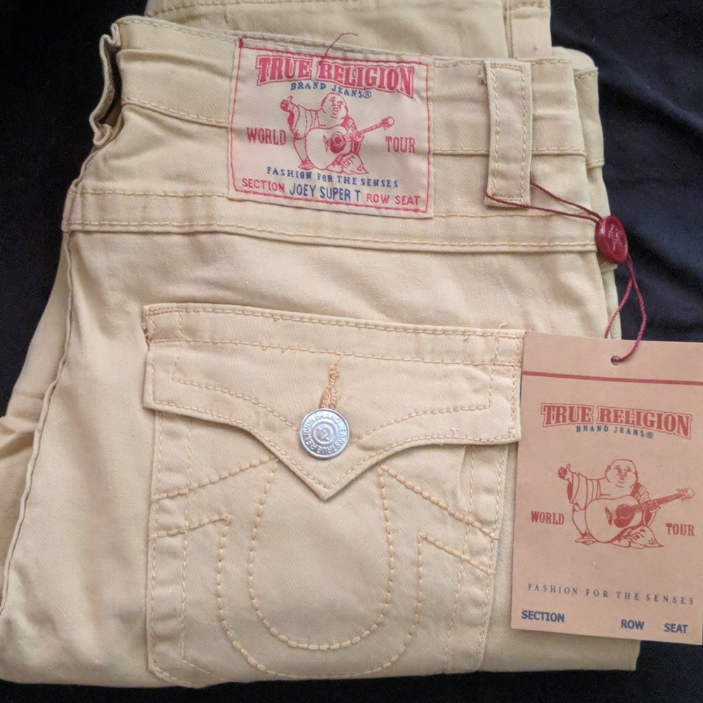 True religion woman jeans beige
